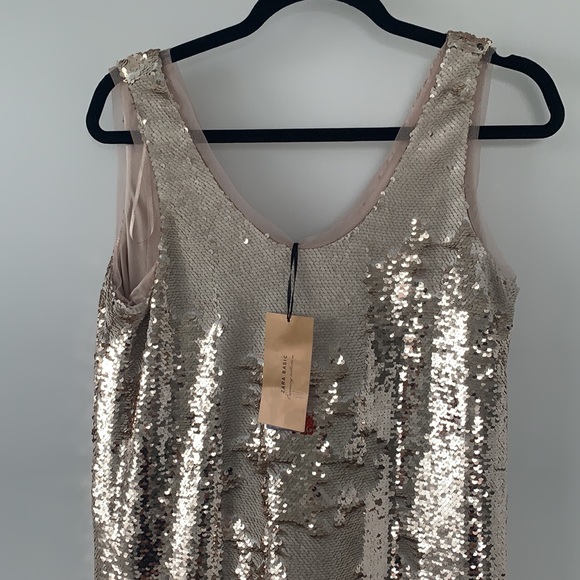 ZARA | Sequined Mini Party Dress - Picture 2 of 4